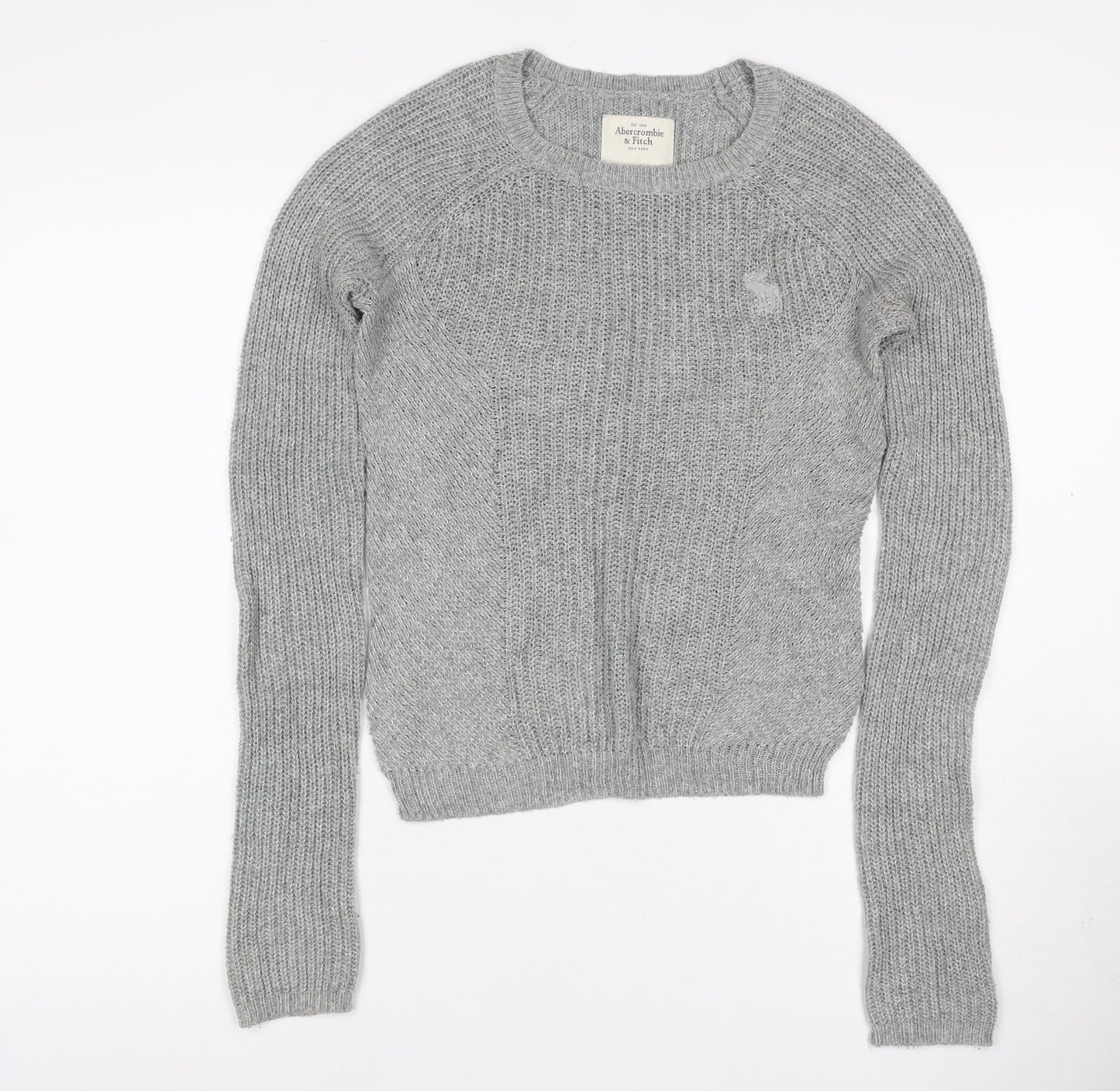 Abercrombie & Fitch Women’s Grey S Cable Knit Crew Neck Jumper