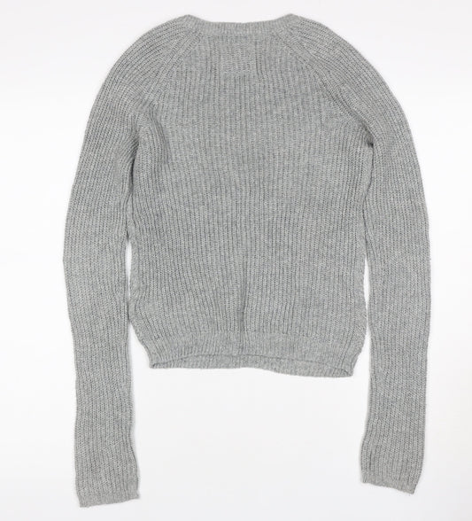Abercrombie & Fitch Women’s Grey S Cable Knit Crew Neck Jumper
