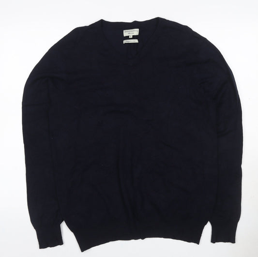 Cristiano Baldinucci Men’s Black L V-Neck Viscose Knit Pullover Jumper