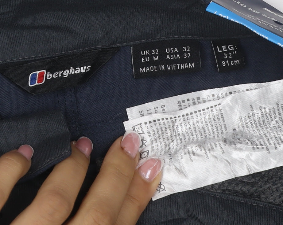 Berghaus Men’s Navy Waterproof Rain Trousers UK 32 W32 L32 Regular
