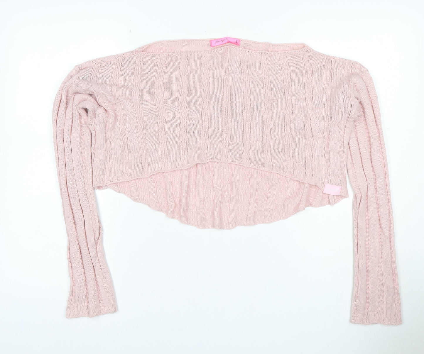 Amnesia Women’s Pink S Wrap V-Neck Long Sleeve Knit Jumper