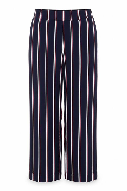 Next Women’s Blue Striped Wide Leg Drawstring Trousers UK 8 Petite