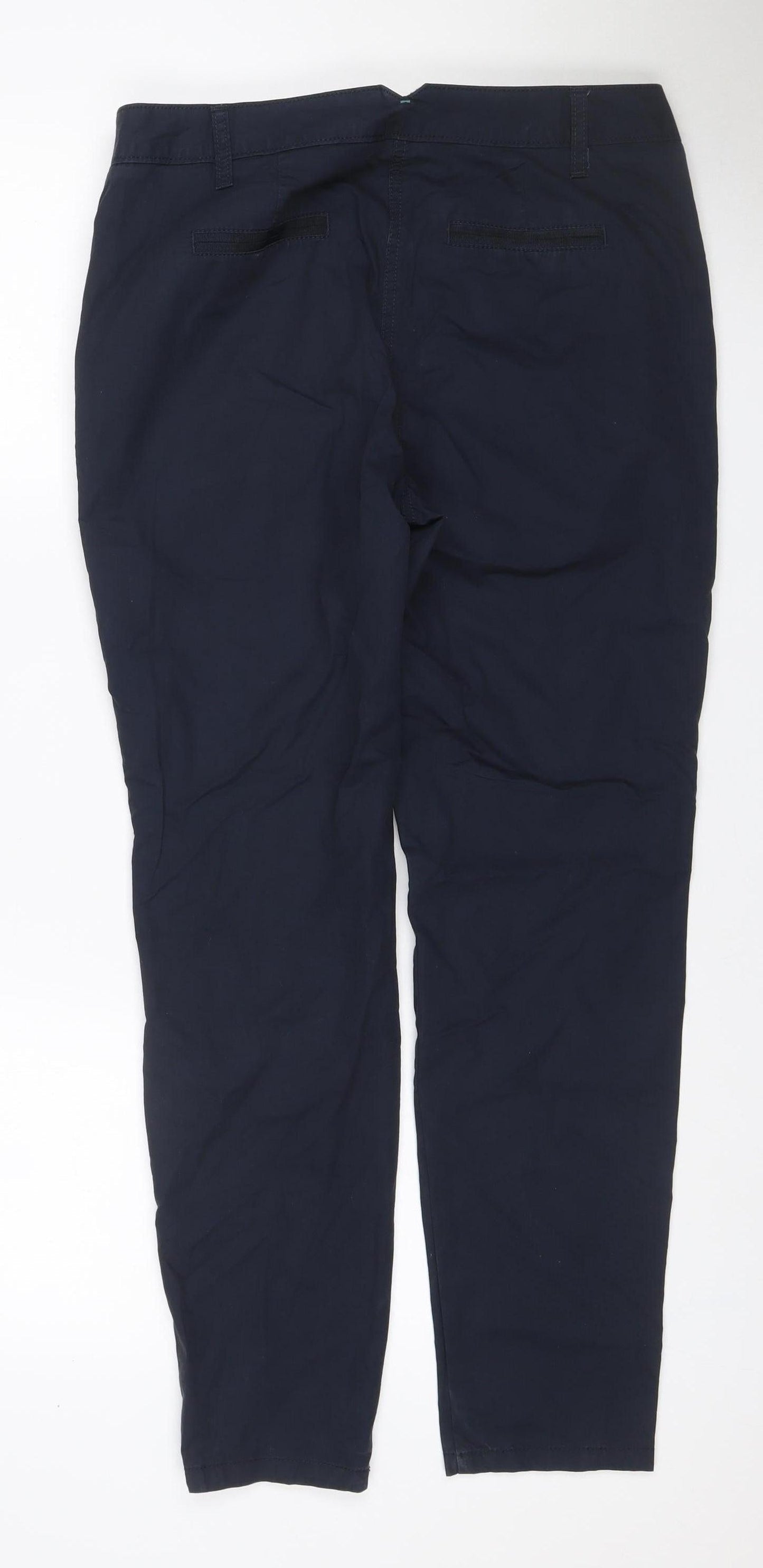 Next Women’s Navy Petite UK 10P Cotton Chino Trousers Pockets