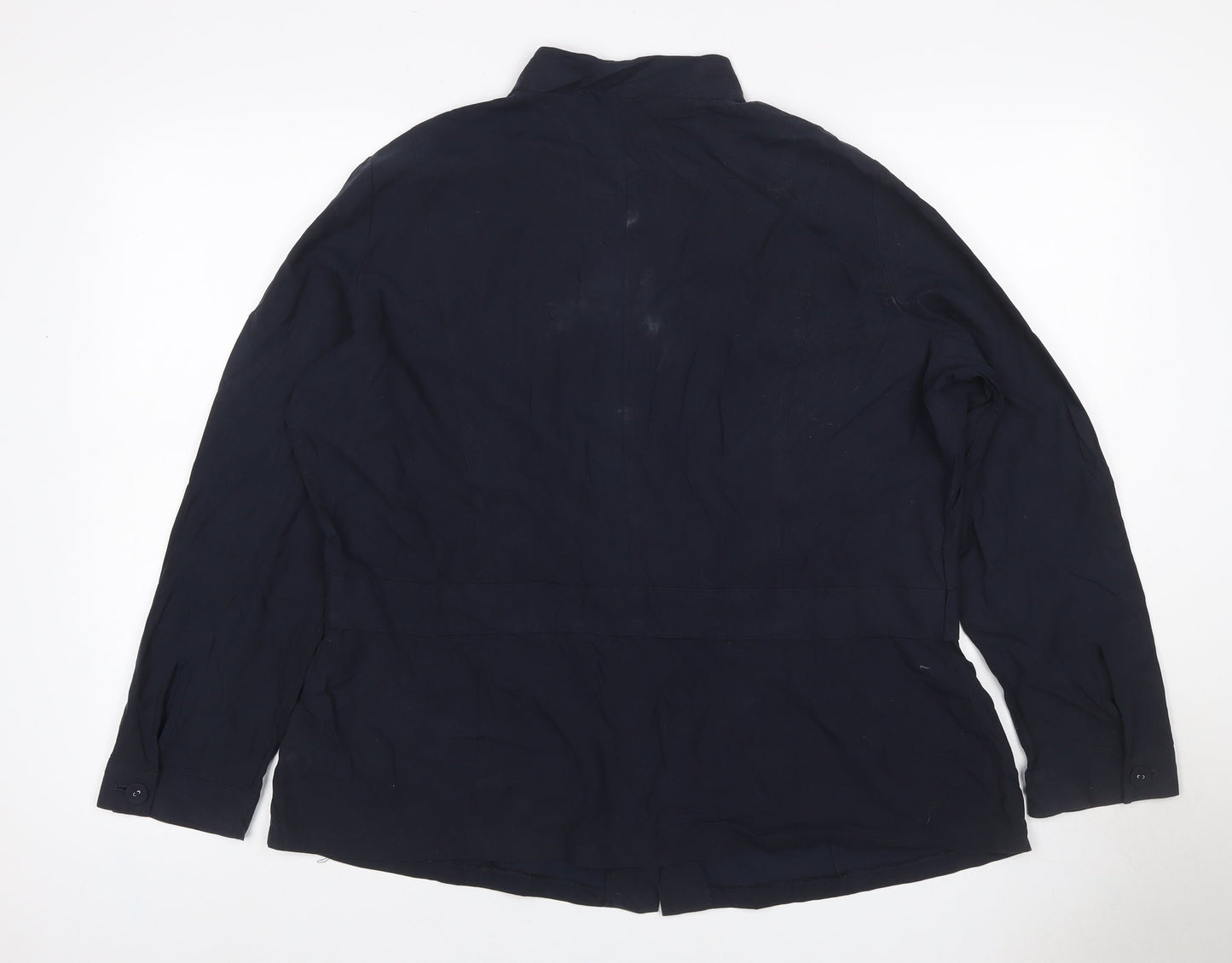 Marks and Spencer Women’s Navy UK 18 Silk Tunic Button-Up Blouse