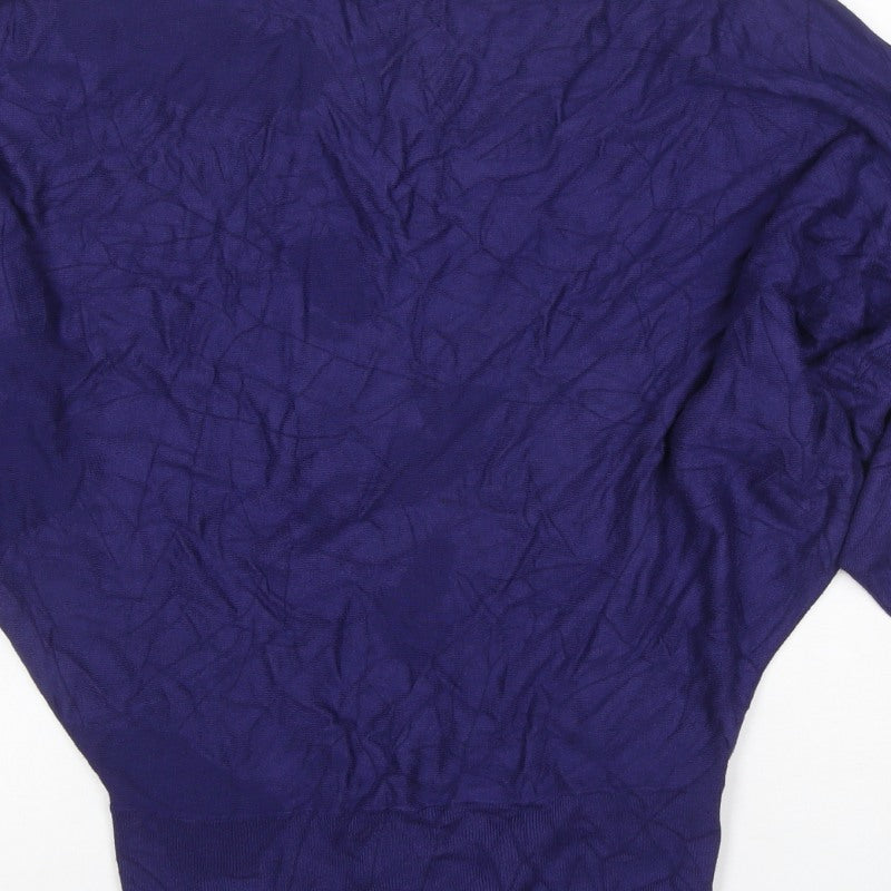 Version Sud Women Purple M Dolman Sleeve Round Neck Knit Jumper