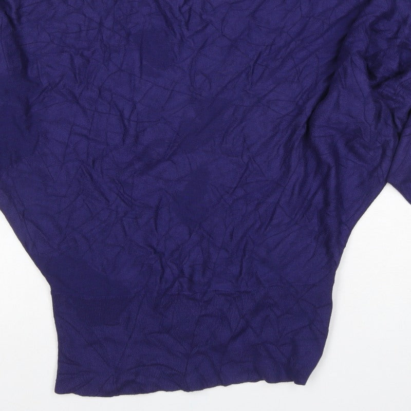 Version Sud Women Purple M Dolman Sleeve Round Neck Knit Jumper