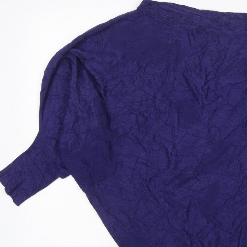 Version Sud Women Purple M Dolman Sleeve Round Neck Knit Jumper