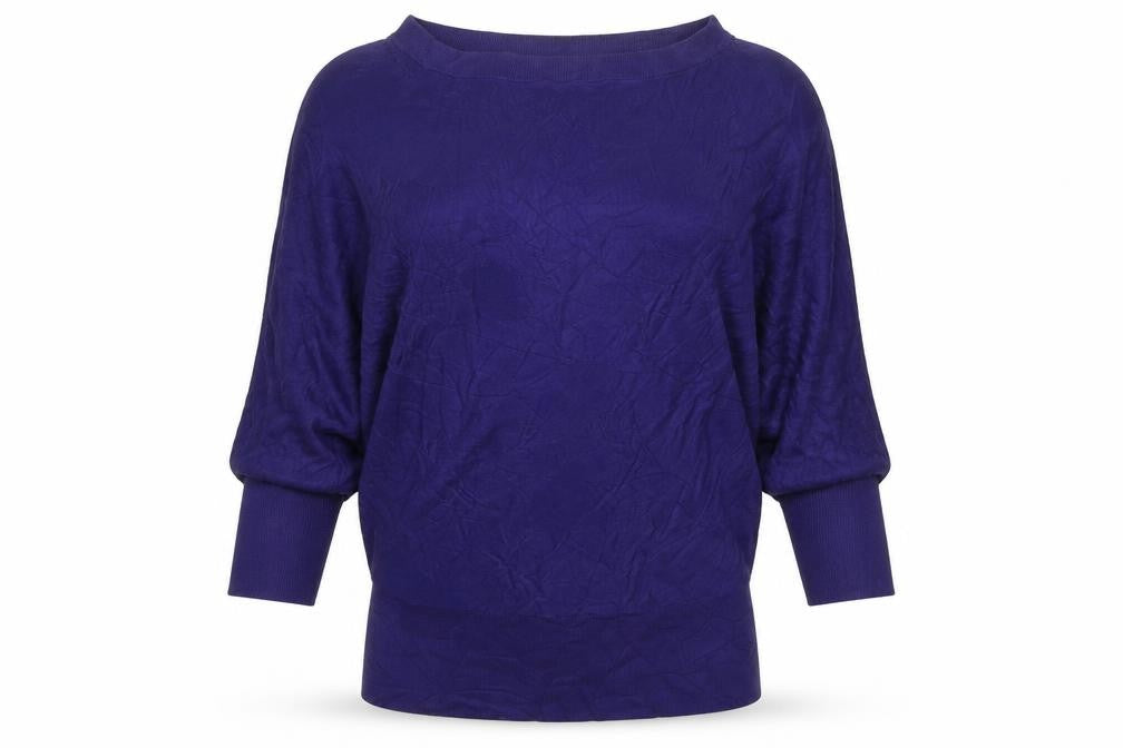 Version Sud Women Purple M Dolman Sleeve Round Neck Knit Jumper