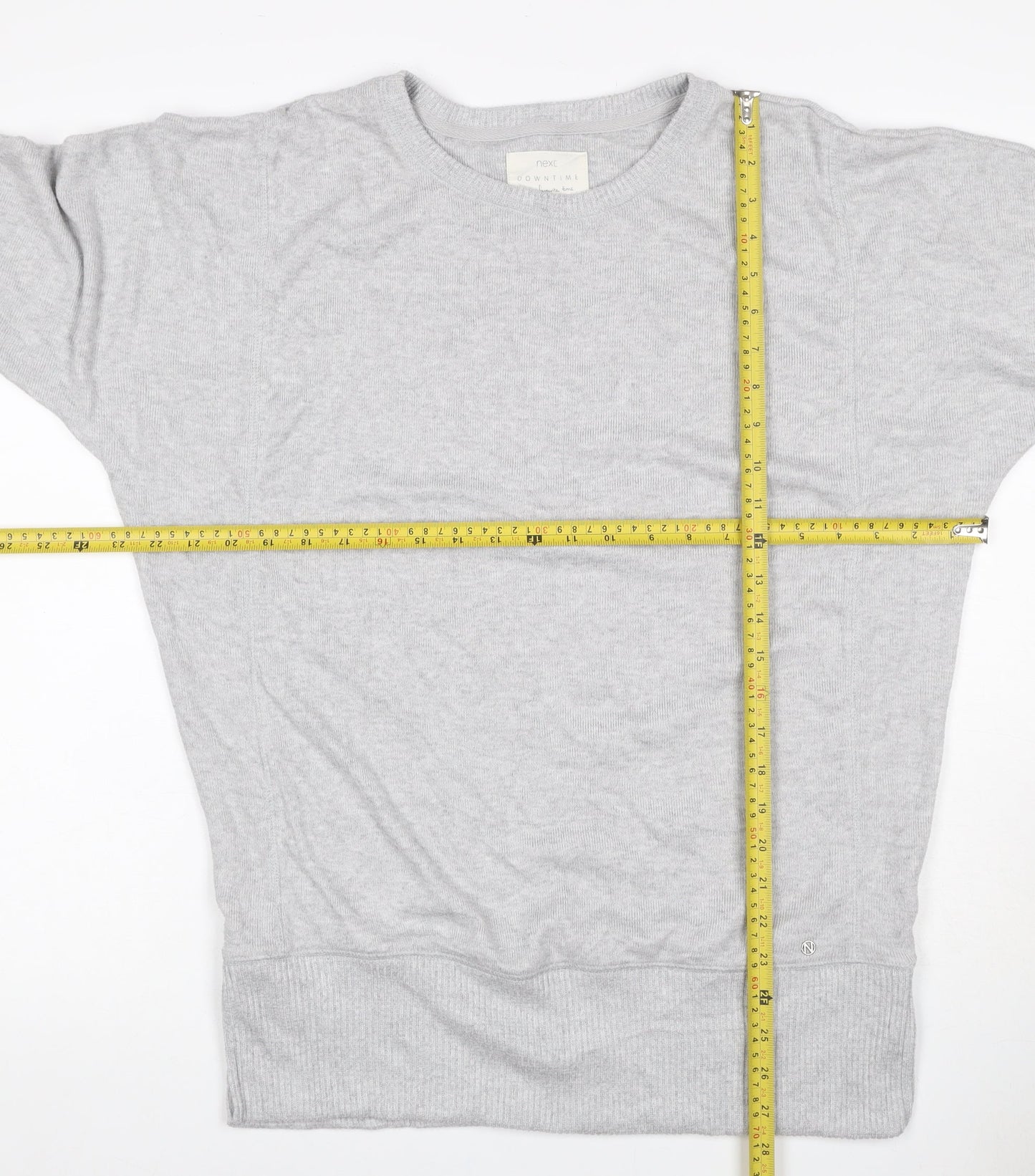 Next Women Grey UK 8 Bamboo Blend Dolman Sleeve Crew Neck Jumper