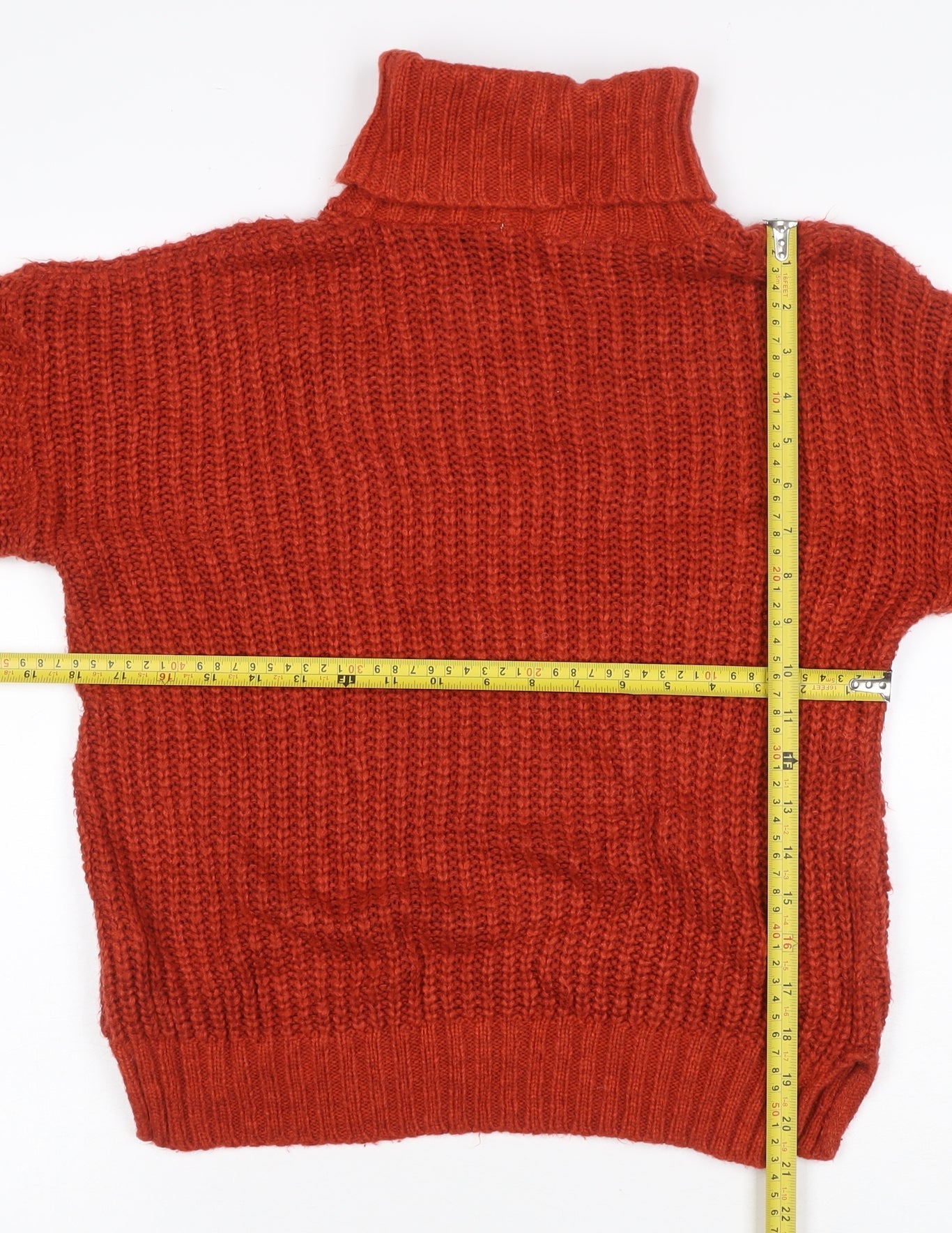 Glamorous Women’s Orange XS Chunky Knit Roll Neck Pullover Jumper