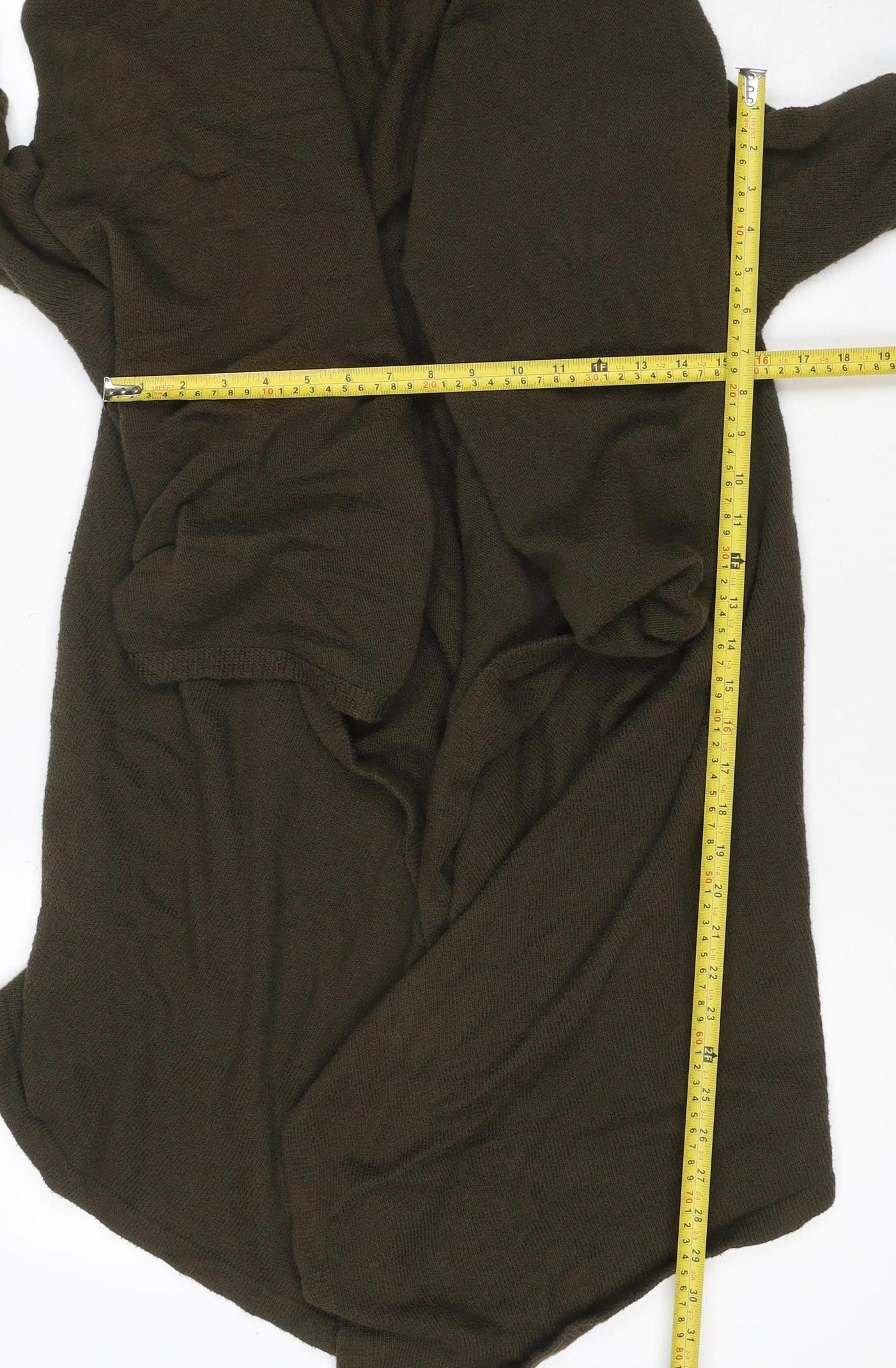 Fenn Wright Manson Women Brown UK 16 Wrap V-Neck Cotton Knit Cardigan