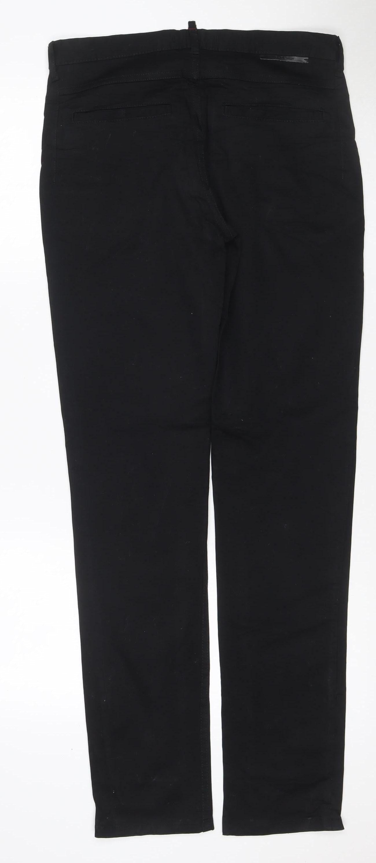 Zara Man Men's Black W32 Slim Stretch Chino Trousers