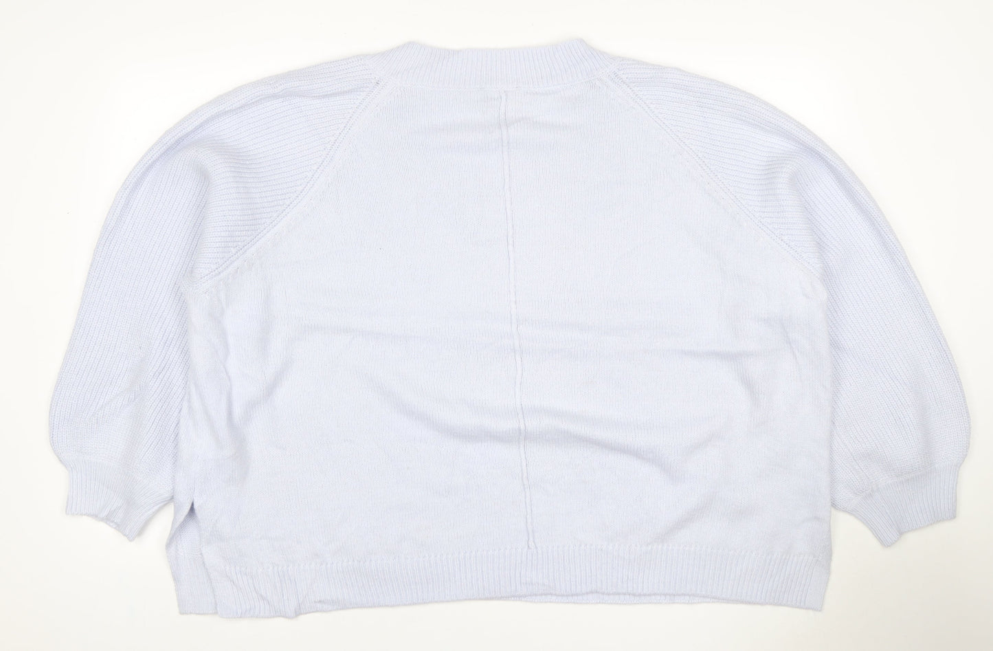 Live Unlimited London Women Blue UK 26 V-Neck Raglan Knit Jumper