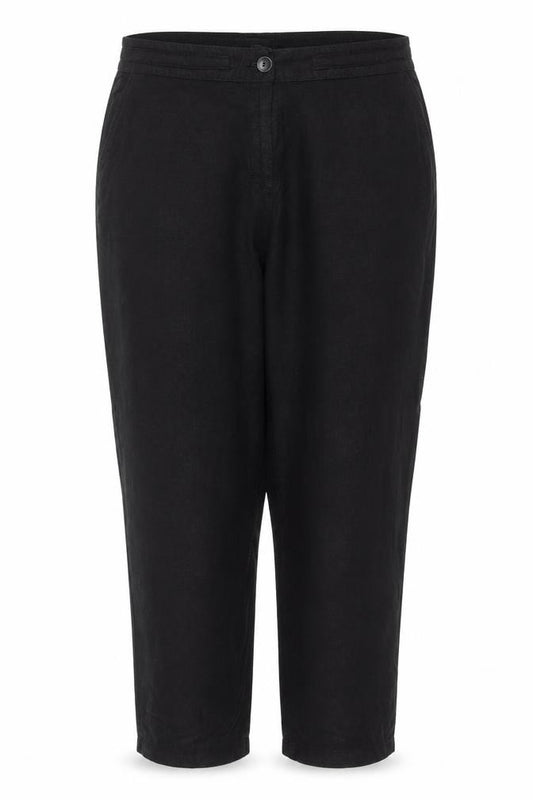 Next Women’s Black Linen Blend Straight Trousers UK 20 Regular