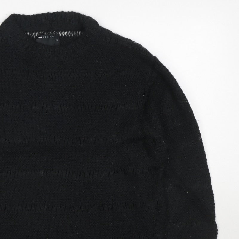 ASOS Design Women Black XS Roll Neck Chunky Knit Jumper