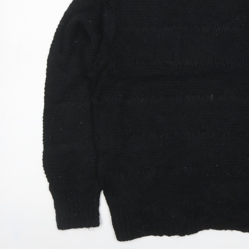 ASOS Design Women Black XS Roll Neck Chunky Knit Jumper
