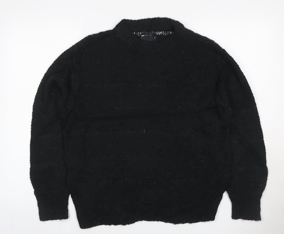 ASOS Design Women Black XS Roll Neck Chunky Knit Jumper
