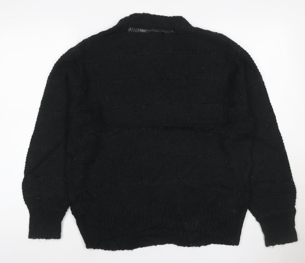 ASOS Design Women Black XS Roll Neck Chunky Knit Jumper