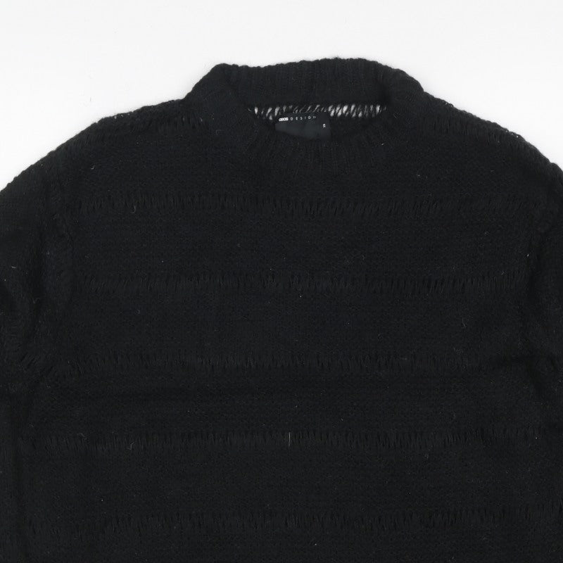 ASOS Design Women Black XS Roll Neck Chunky Knit Jumper