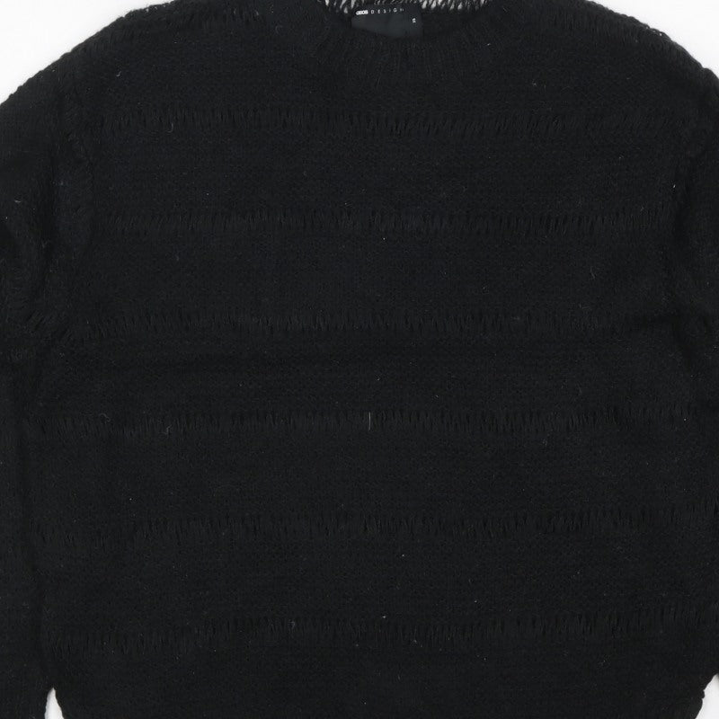 ASOS Design Women Black XS Roll Neck Chunky Knit Jumper
