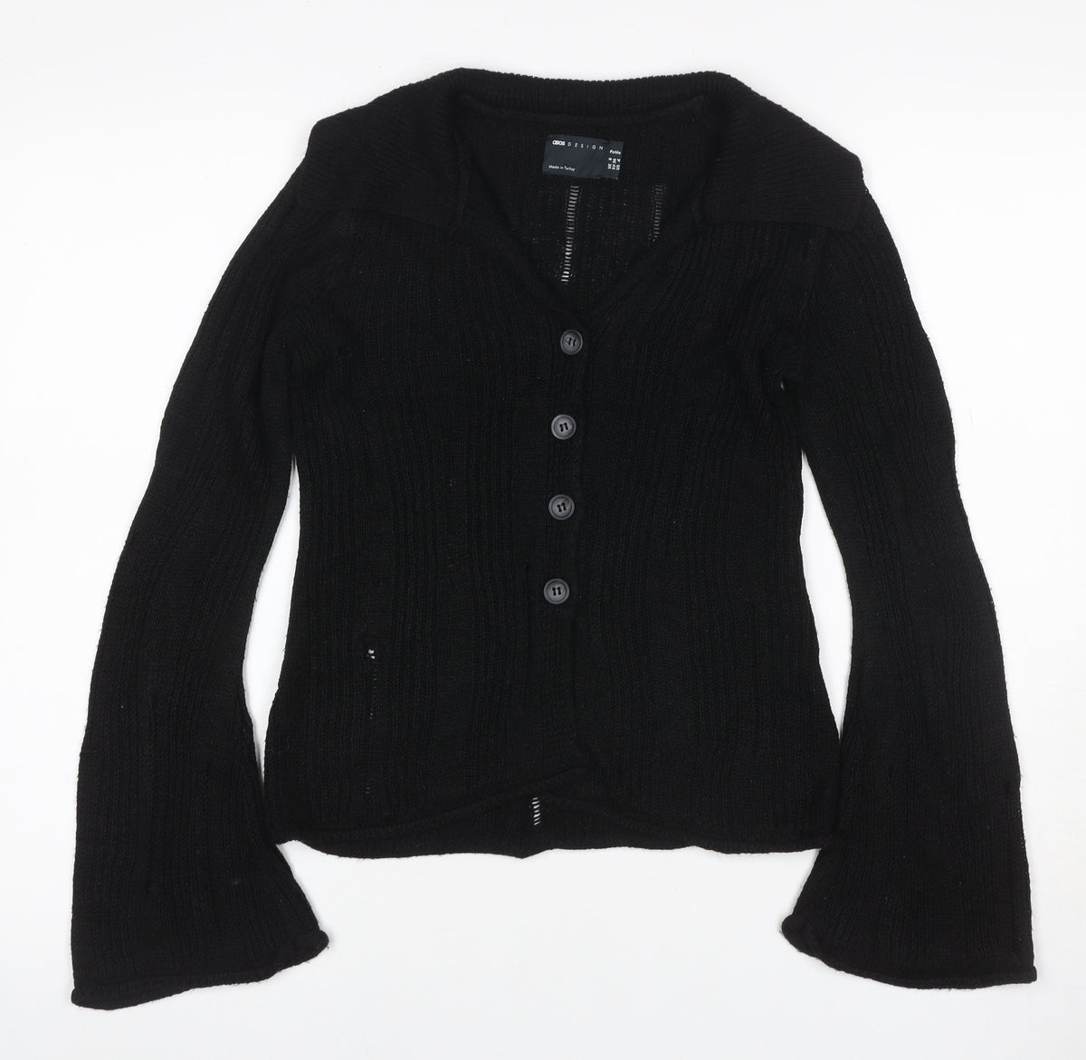 ASOS Design Women’s Black Petite UK 8 Cable Knit Button Cardigan