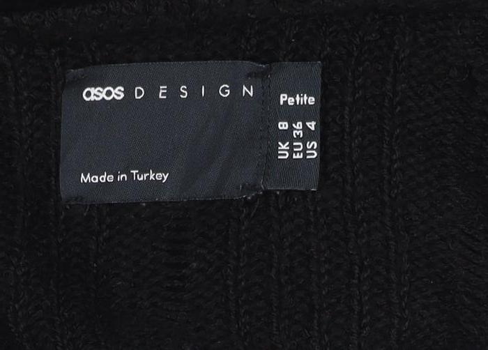 ASOS Design Women’s Black Petite UK 8 Cable Knit Button Cardigan