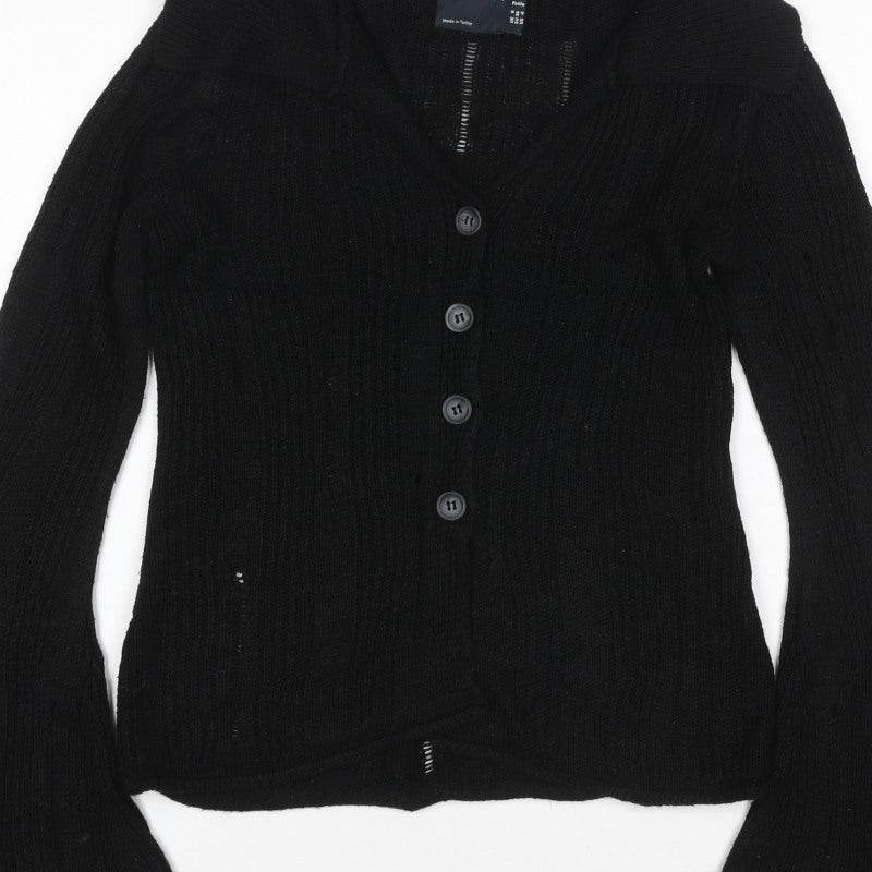 ASOS Design Women’s Black Petite UK 8 Cable Knit Button Cardigan
