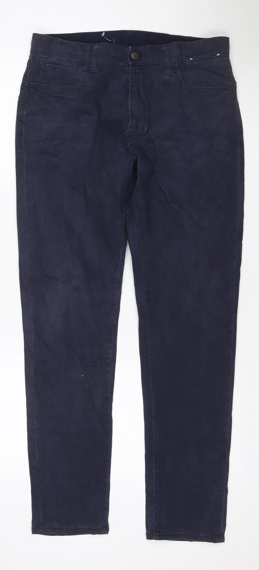 Uniqlo Men’s Navy Blue 30/33 Stretch Chino Trousers Straight Leg