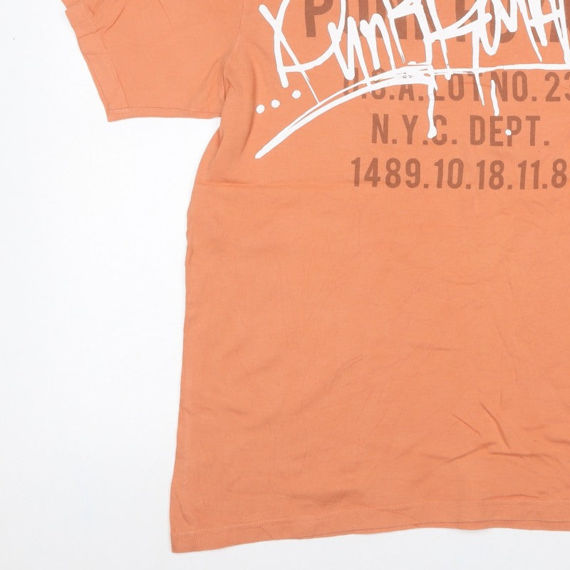 Additional view of Punk Royal Men's Orange M Graphic Print Crew Neck Short Sleeve T-Shirt