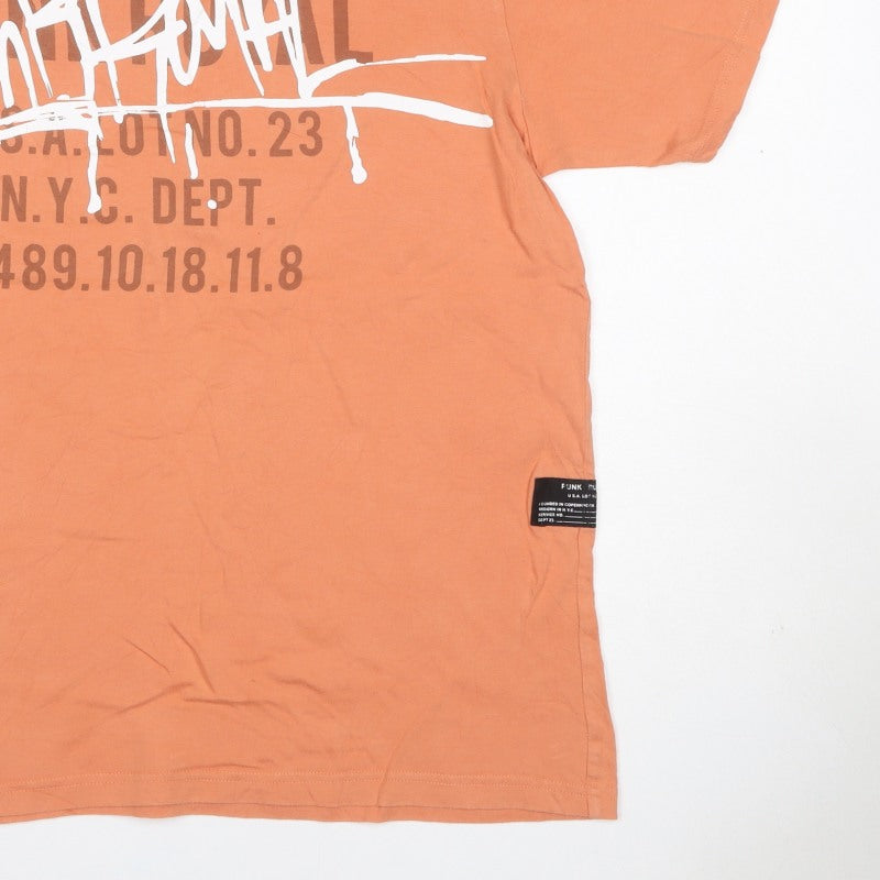 Additional view of Punk Royal Men's Orange M Graphic Print Crew Neck Short Sleeve T-Shirt