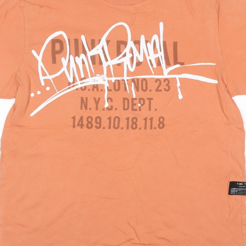 Additional view of Punk Royal Men's Orange M Graphic Print Crew Neck Short Sleeve T-Shirt