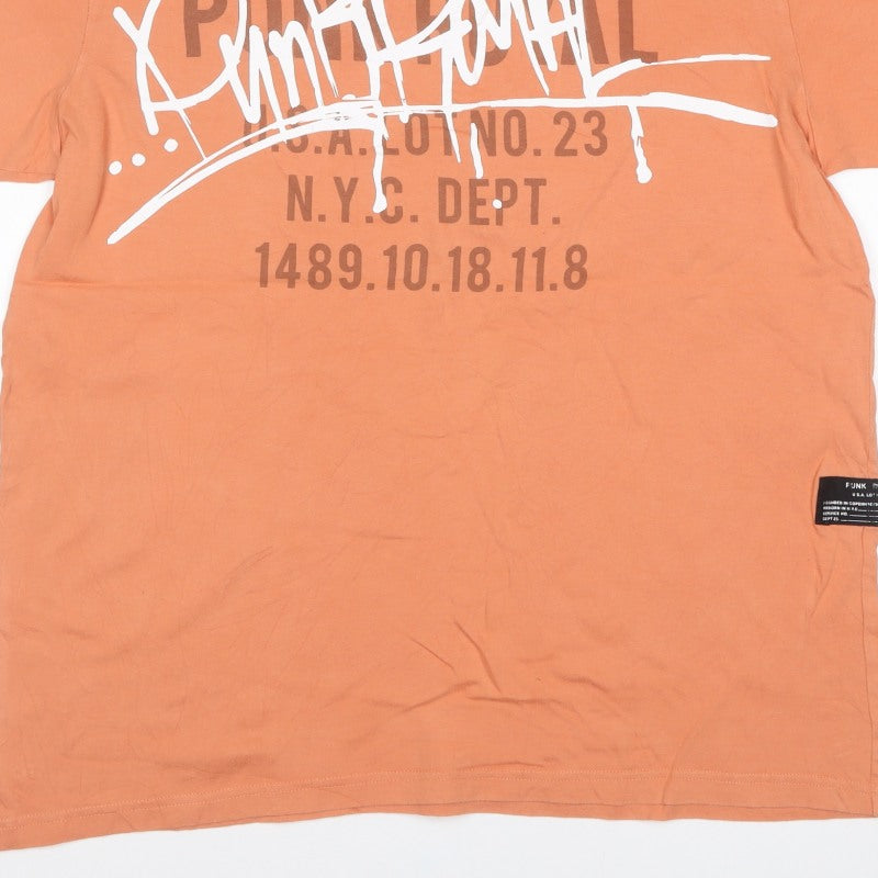 Additional view of Punk Royal Men's Orange M Graphic Print Crew Neck Short Sleeve T-Shirt