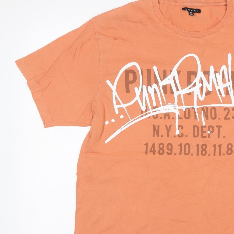 Additional view of Punk Royal Men's Orange M Graphic Print Crew Neck Short Sleeve T-Shirt
