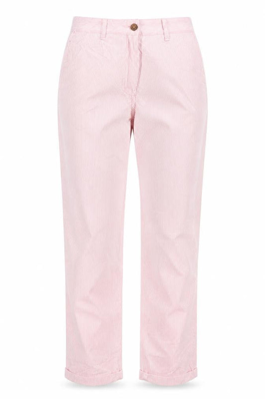 M&S Women Pink Stripe Size 6 Slim Tapered Chino Trousers
