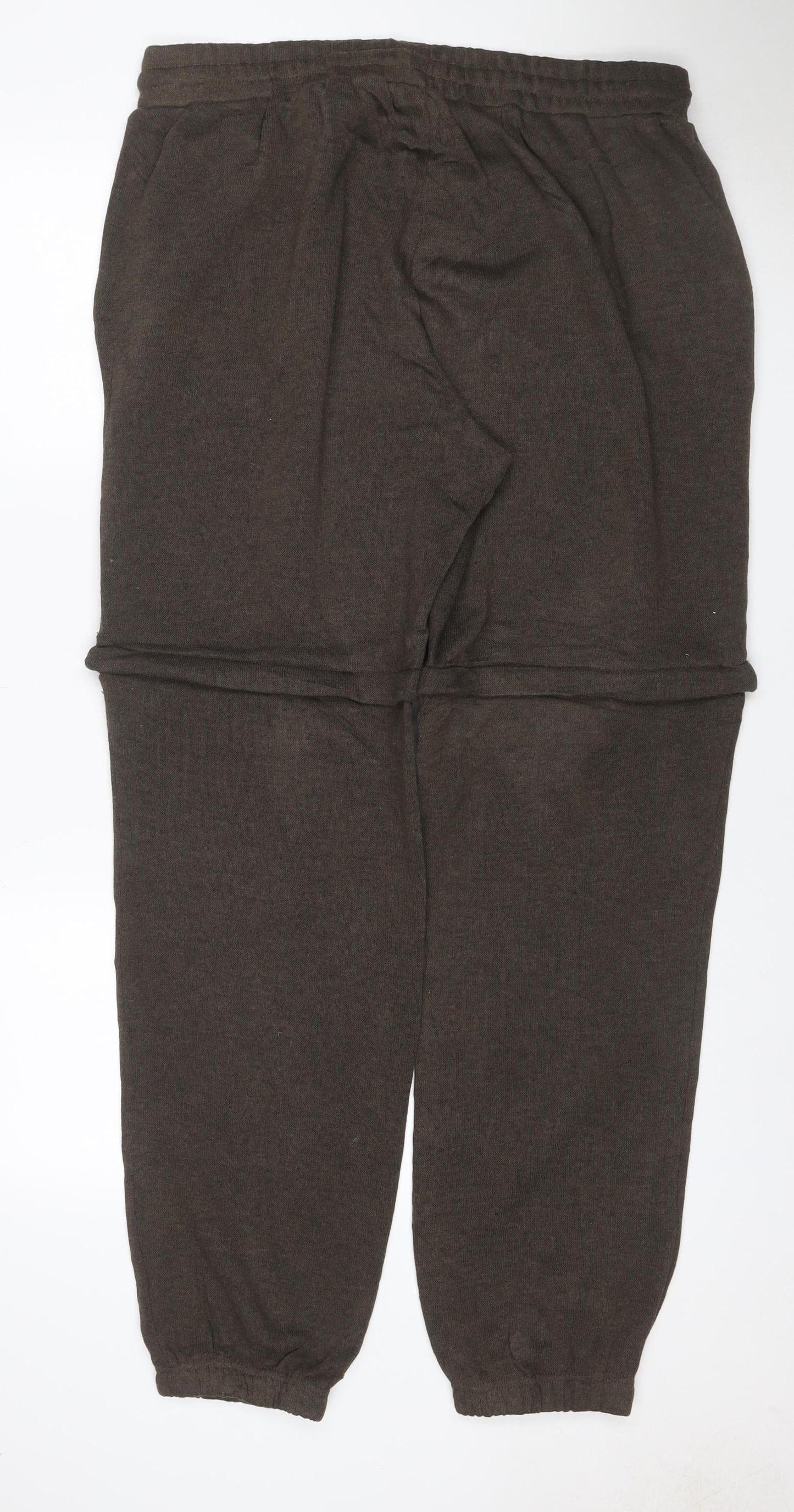 Lee Cooper Men’s Brown 2XL Fleece Jogger Sweatpants Drawstring