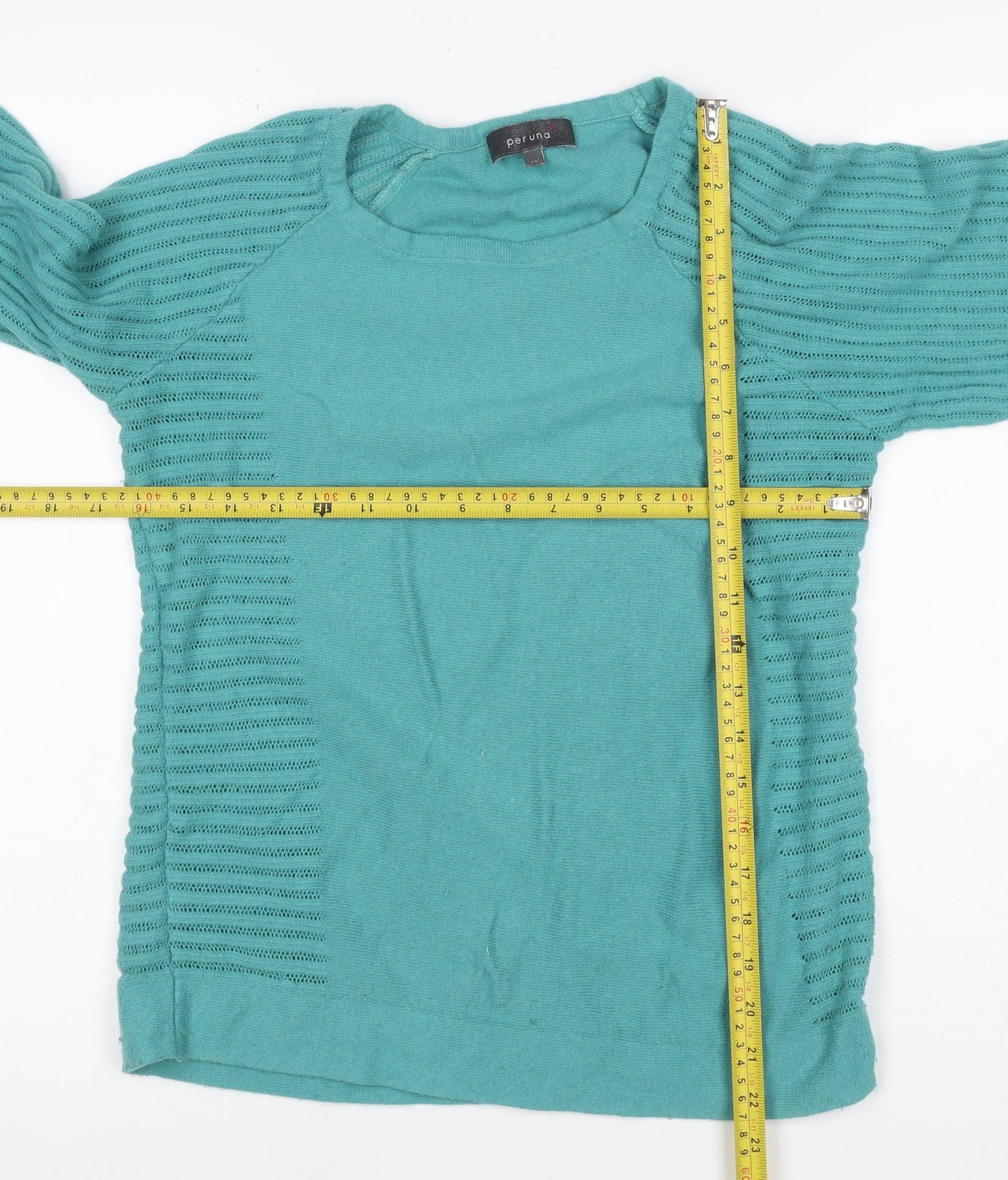 Marks & Spencer Per Una Women's Green UK 12 3/4 Sleeve Knit Jumper