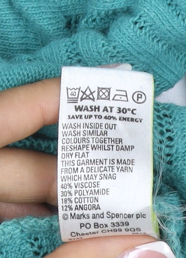 Marks & Spencer Per Una Women's Green UK 12 3/4 Sleeve Knit Jumper