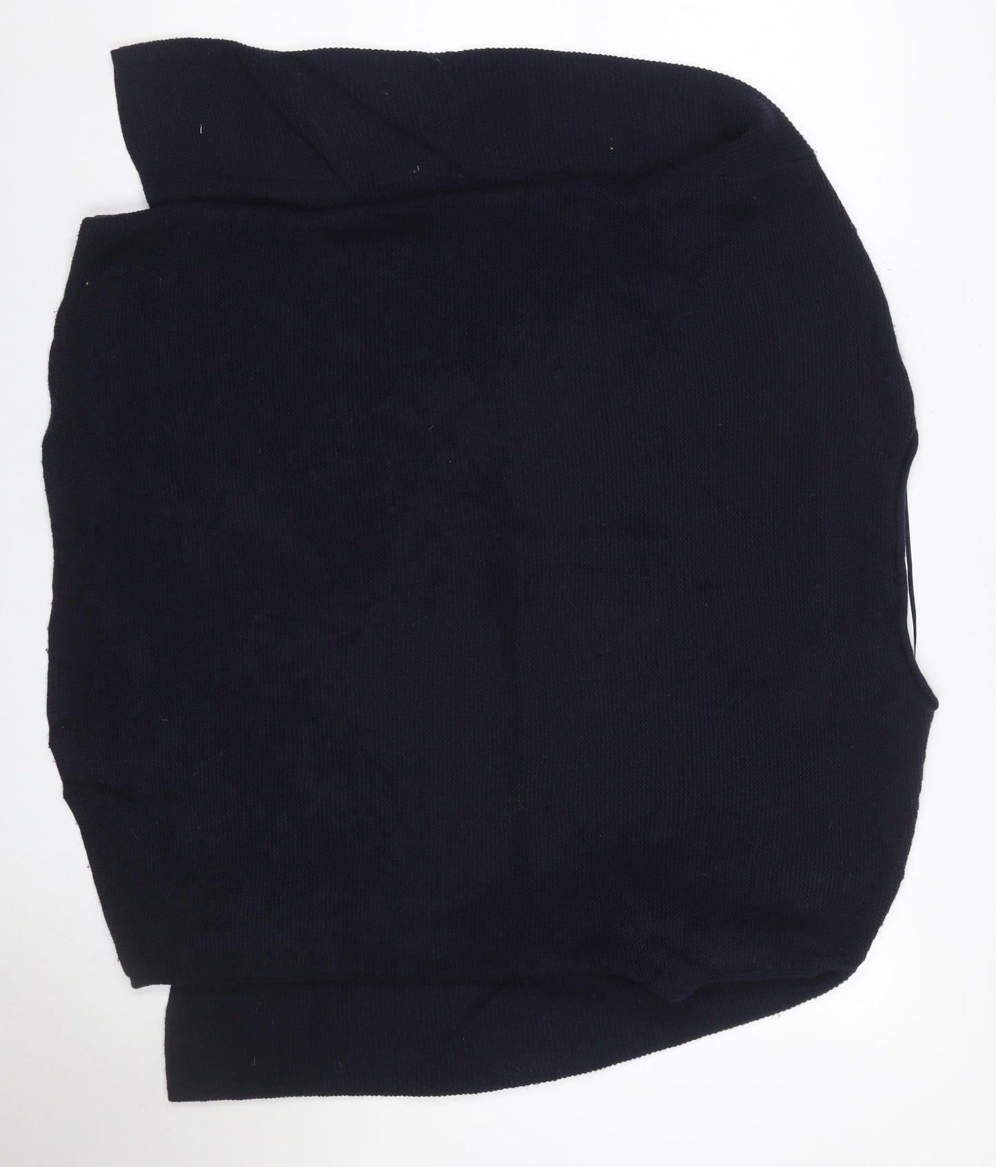 Cashmere Cornwall Women’s Navy Blue Wool Knit Jumper UK 14 Crew Neck