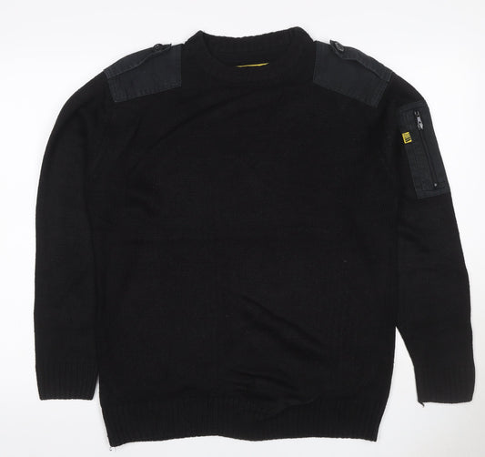 Workwear Men’s Black M Pullover Crew Neck Knit Utility Jumper