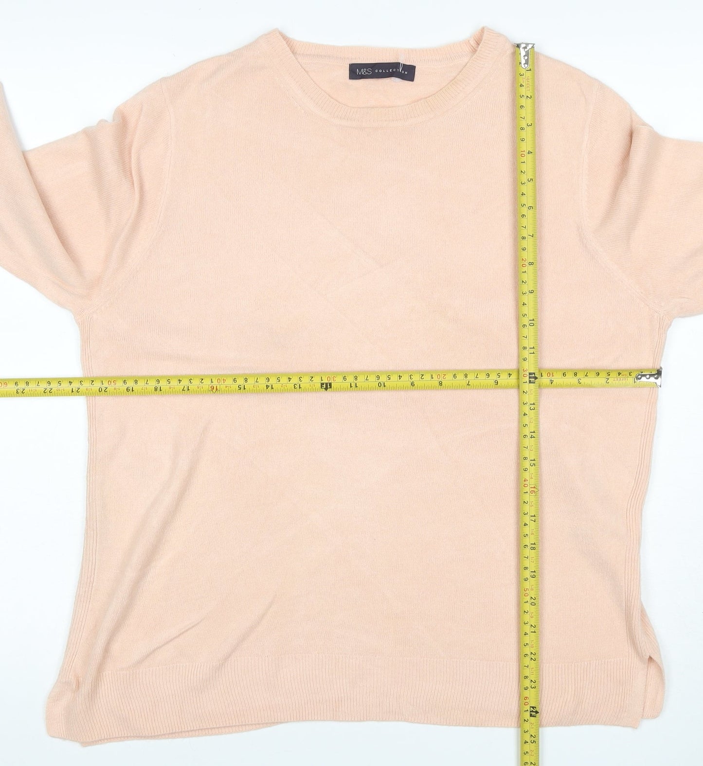 Marks and Spencer Women’s Pale Pink UK 16 Crew Neck Pullover Jumper