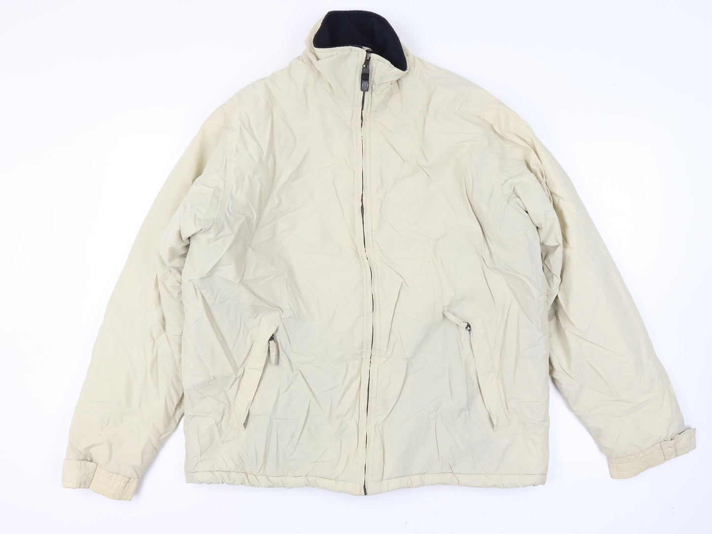 M For Sun Men's XXL Ivory Golf Full Zip Lined Jacket Pockets