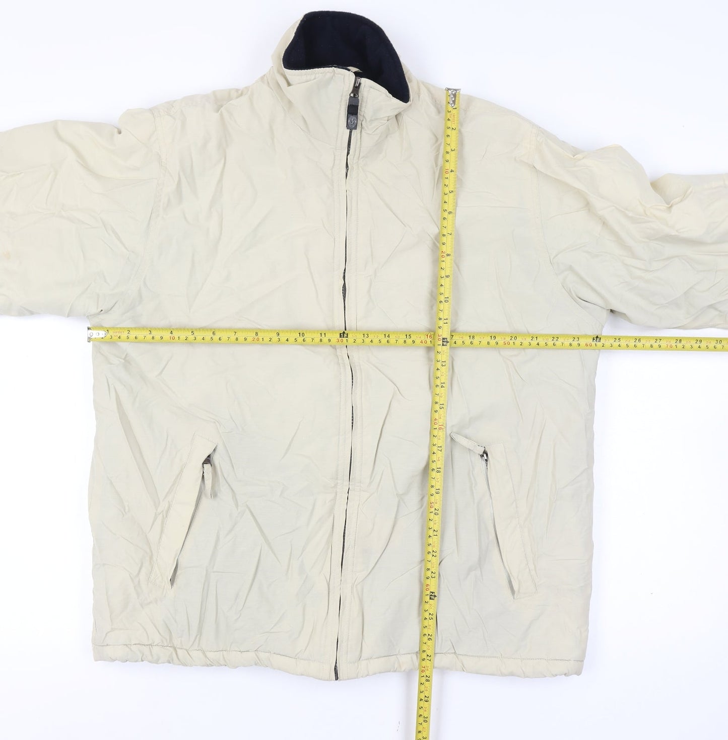 M For Sun Men's XXL Ivory Golf Full Zip Lined Jacket Pockets