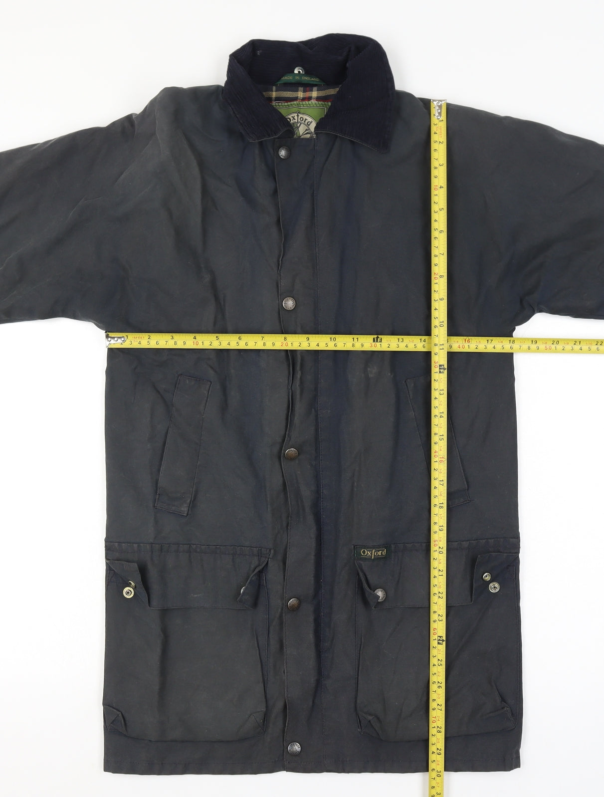 Oxford Blue Men’s 34 Navy Parka Jacket Long Outdoor Collared