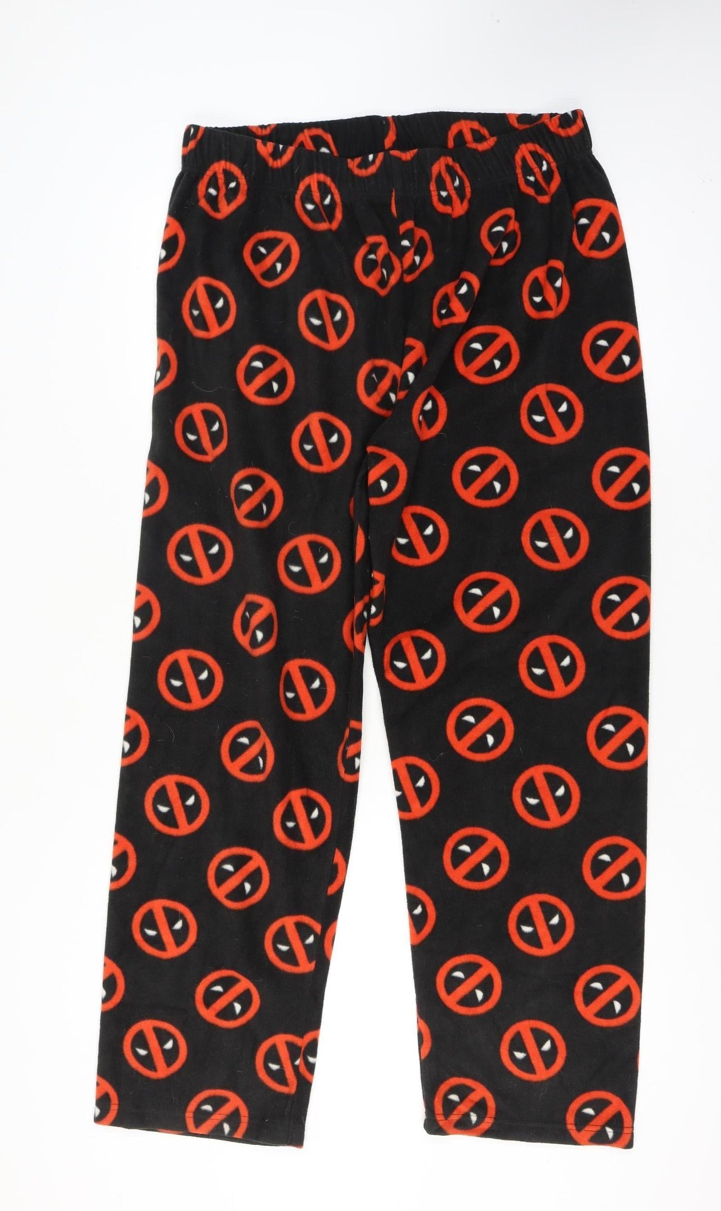 Marvel Men Black XL Deadpool Fleece Pyjama Pants Superhero