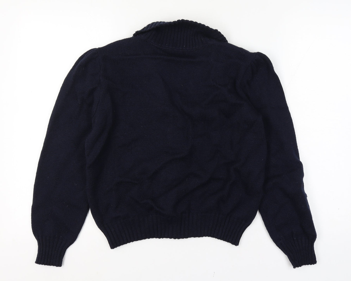 Pendleton Teens Blue Size 38 Wool Cable Knit V-Neck Cardigan
