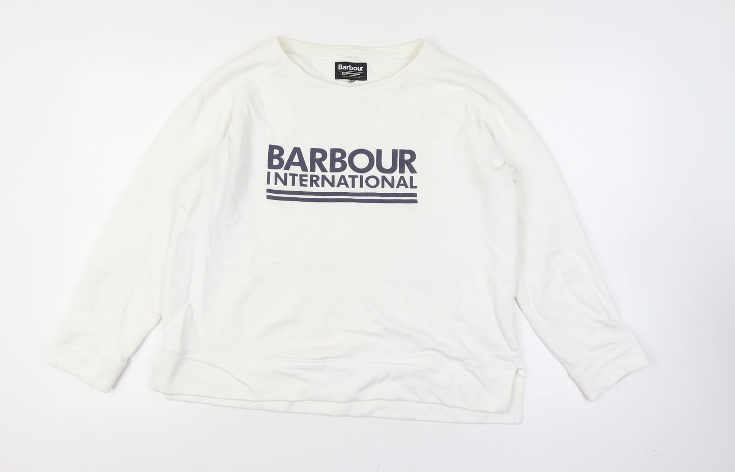 Barbour Women’s White Size 18 Logo Pullover Sweatshirt Crew Neck