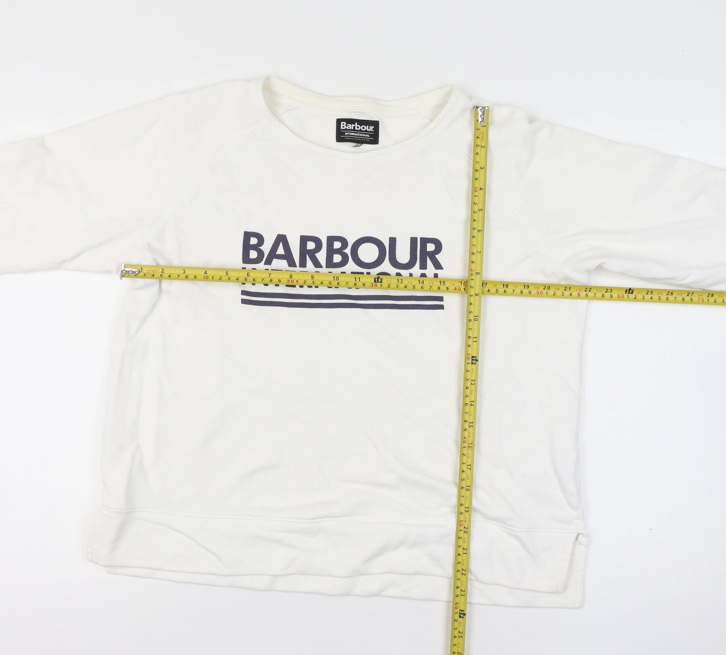 Barbour Women’s White Size 18 Logo Pullover Sweatshirt Crew Neck