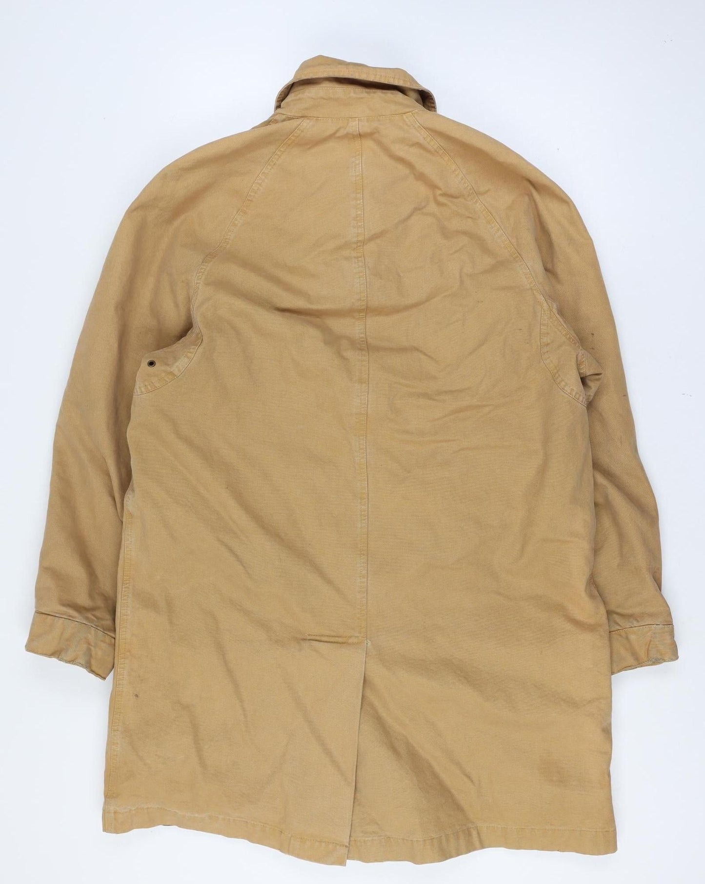 Cala Furla 1962 Men’s XL Beige Mid-Length Buttoned Lined Overcoat
