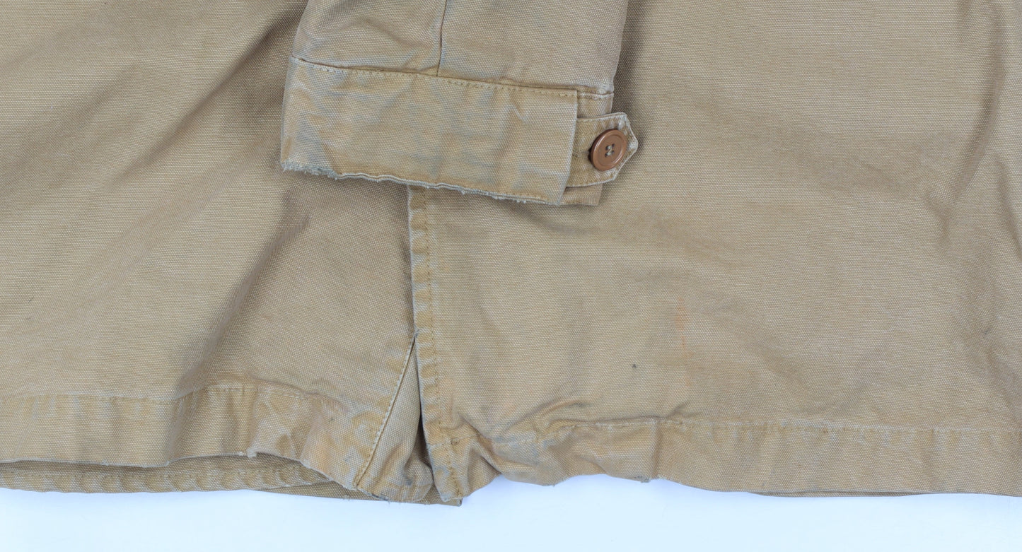 Cala Furla 1962 Men’s XL Beige Mid-Length Buttoned Lined Overcoat