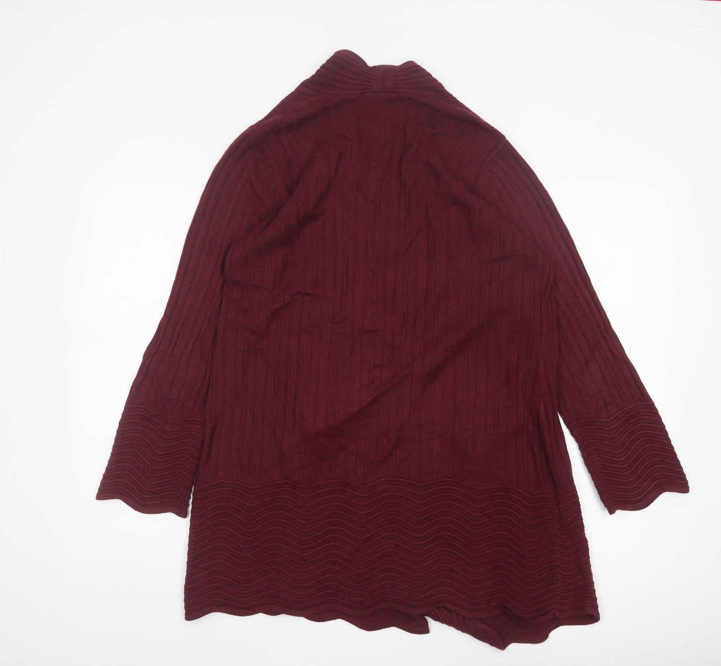 Marks and Spencer Per Una Women Red Size 12 Open Knit Cardigan